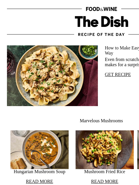 foodandwine newsletter: Classic Beef Stroganoff