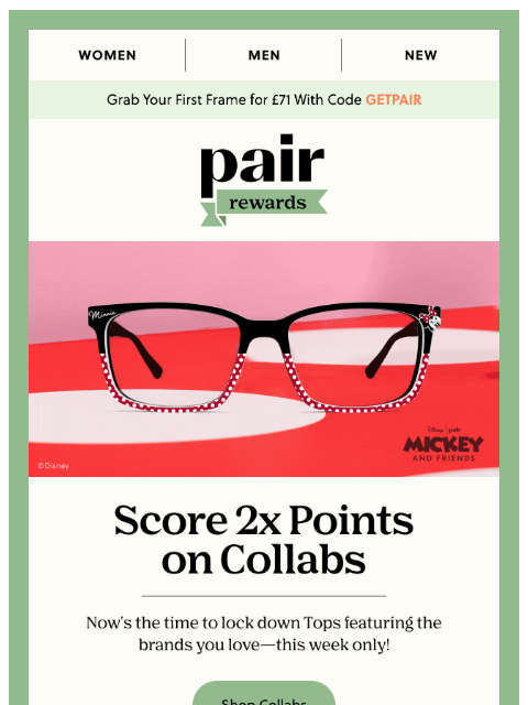 paireyewear newsletter: SCORE 2X POINTS ON COLLABS