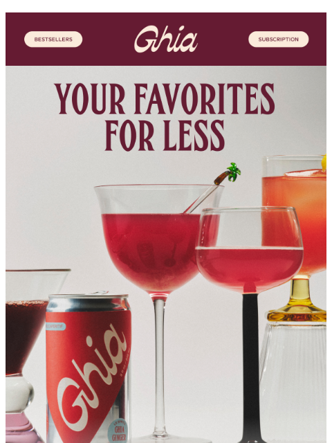 drinkghia newsletter: Shop Ghia, Save 20%