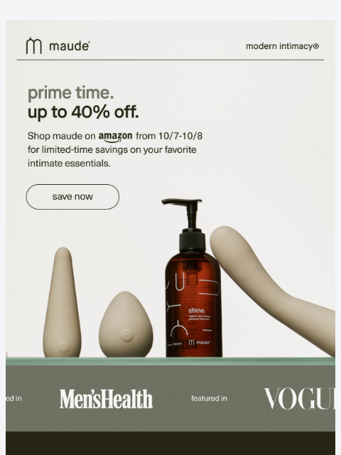 getmaude newsletter: prime day starts now.