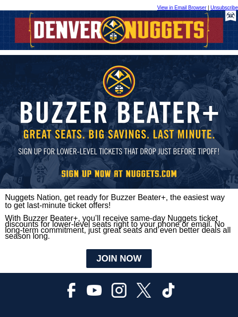 thedenvernuggets newsletter: 🚨 Introducing Buzzer Beater+