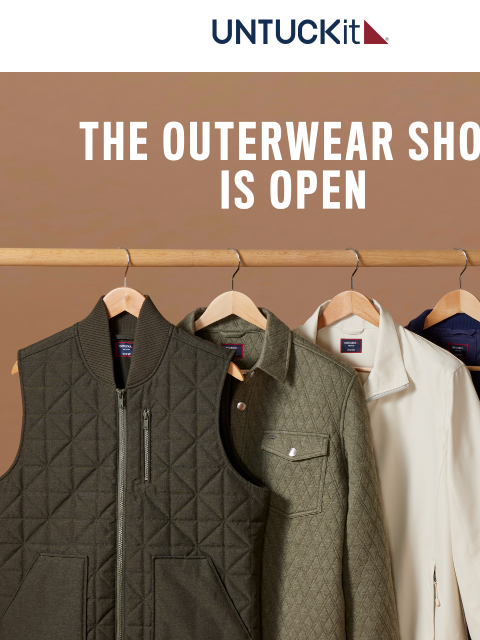 untuckit newsletter: The Outerwear Shop Is Open 🍂