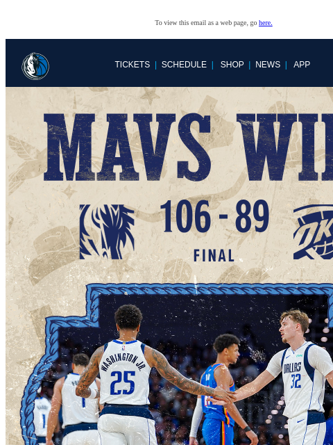 mavsmail newsletter: MAVS WIN, MAVS WIN!