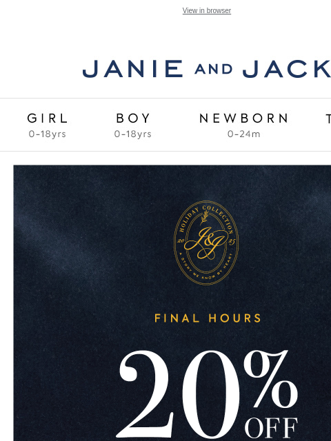janieandjack newsletter: Final hours—we don't want you to miss it