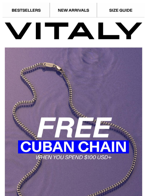 vitalydesign newsletter: Get a FREE Cuban Chain, on us