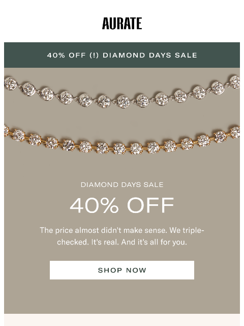 auratenewyork newsletter: DIAMOND DAYS SALE