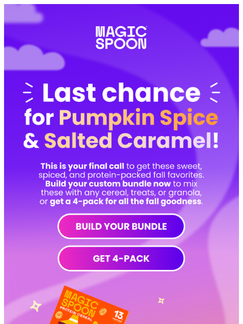 magicspoon newsletter: Last Call: Pumpkin Spice & Salted Caramel β