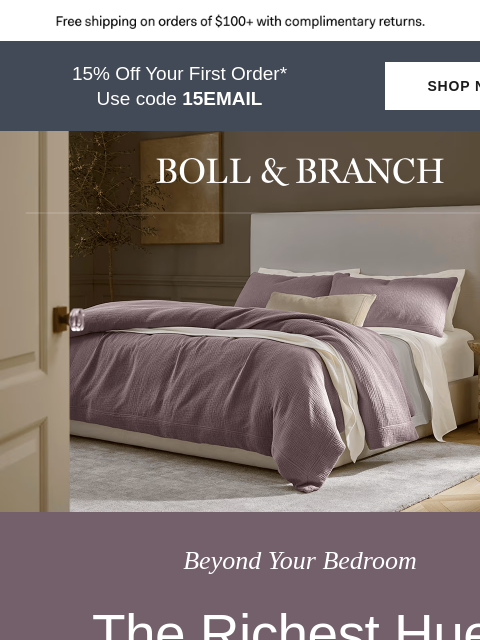 bollandbranch newsletter: Take Plum beyond your bedroom