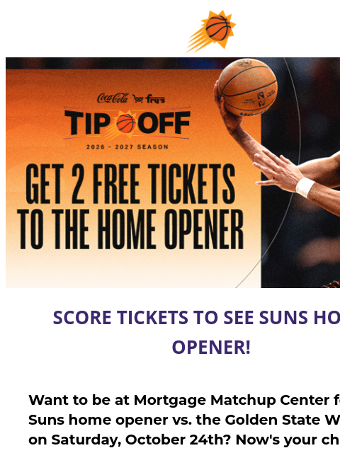 suns newsletter: Score Free Home Opener Tickets with Coca-Cola and ...
