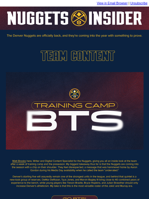 thedenvernuggets newsletter: Nuggets Insider: October Edition