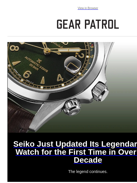 gearpatrol newsletter: Seiko Finally Updated Its Iconic Outdoor Watch