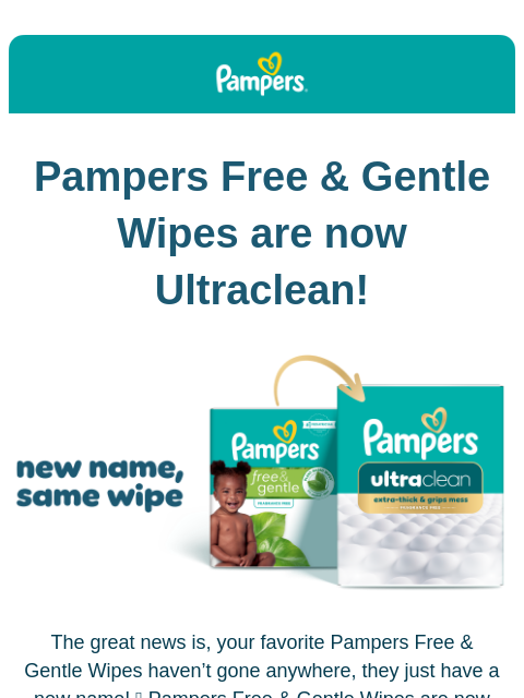 pampers newsletter: New Look, Same Wipe