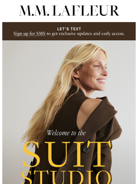 mmlafleur newsletter: NOW OPEN: The Suit Studio