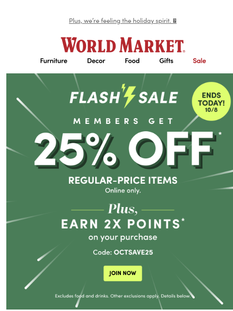 emailworldmarket newsletter: π 25% off ENDS TONIGHT