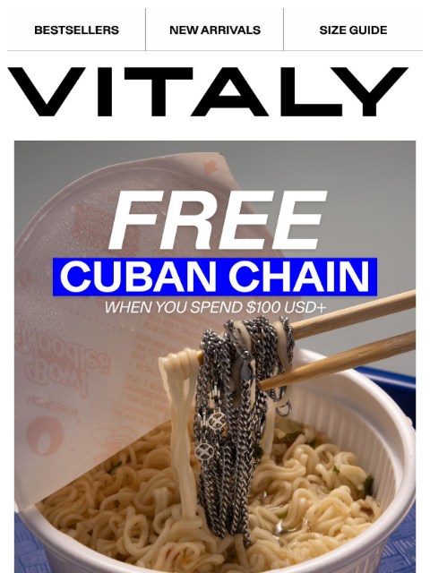 vitalydesign newsletter: FREE Cuban Chain (valued $50)