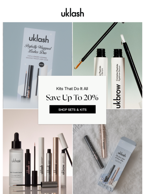uklash newsletter: 🌱✨Grow Your Glow: Up to 20% OFF Kits & Gifts