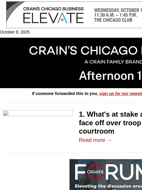 crainalerts newsletter: What's at stake as Illinois and Trump face off