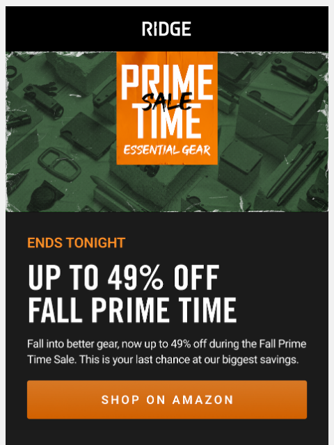 ridge newsletter: Ends Soon: Up to 49% Off Prime Deals