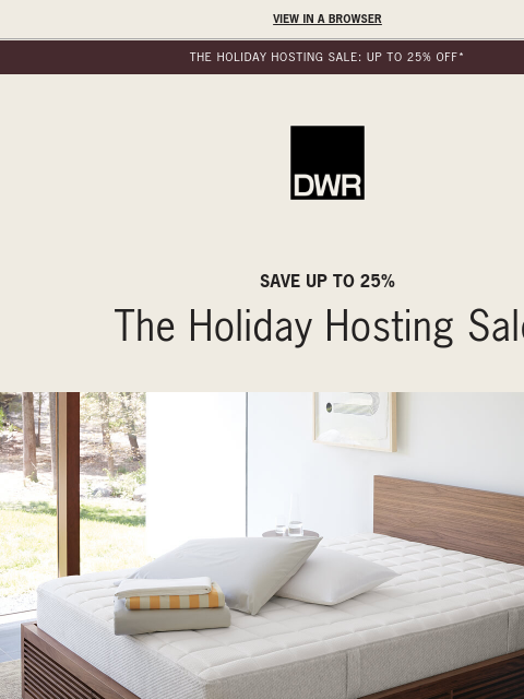dwr newsletter: Let your guests sleep in
