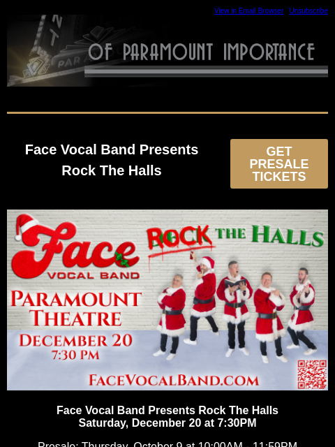 kroenkeentertainment newsletter: Face Vocal Band | Michael Carbonaro | Trey Kennedy...