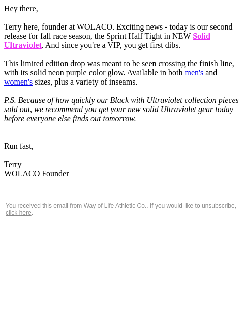 wolaco newsletter: NEW DROP | Solid Ultraviolet is Here 👀
