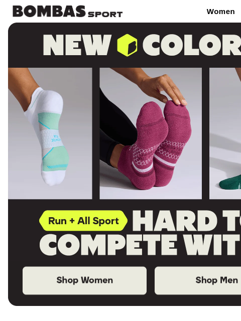 bombas newsletter: New Athletic Sock Colors: Run + All Sport