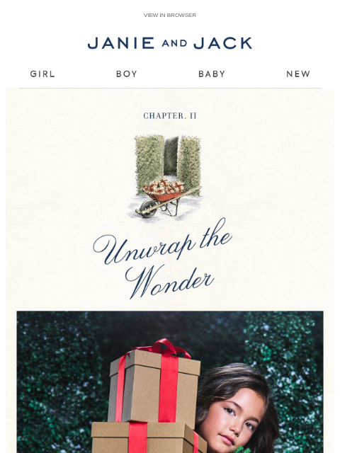 janieandjack newsletter: Just arrived: unwrap the wonder