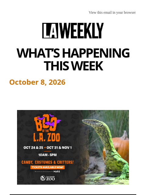 laweekly newsletter: What's Happening in LA This Week + Meet Isaiah Ras...