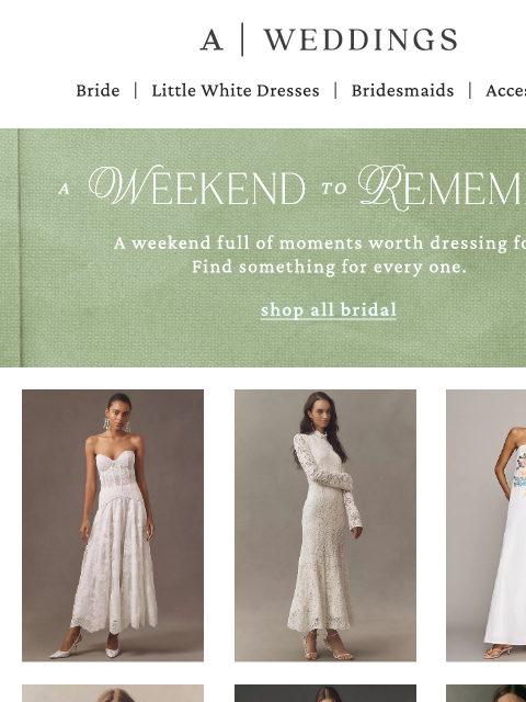 anthropologie newsletter: What you’ll wear before and after “I do”