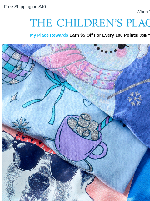 childrensplace newsletter: Long-Sleeve Tees Now Just $6 (YAY!) 🎉