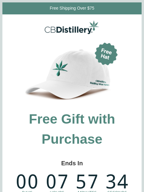thecbdistillery newsletter: Free gift with purchase ends tonight!