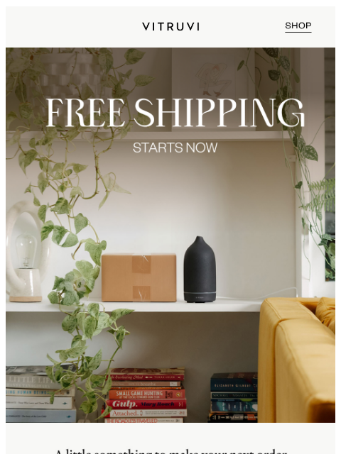 vitruvi newsletter: FREE Shipping On Now! 🚐