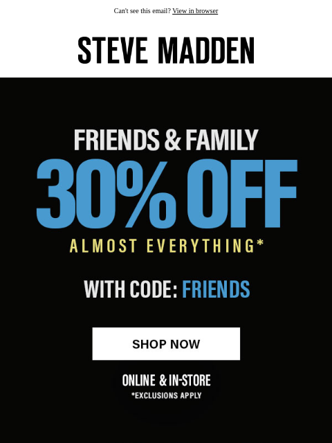 stevemadden newsletter: 30% OFF - Refresh Your Fall Wardrobe Lineup