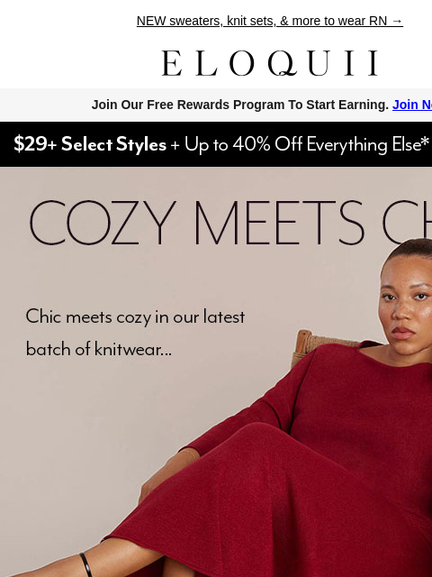 eloquii newsletter: Feel cozy, look *CHIC*