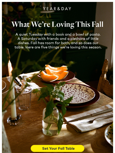 yearandday newsletter: 5 things we’re loving for fall