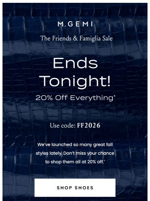 mgemi newsletter: Last Day! 20% Off Everything