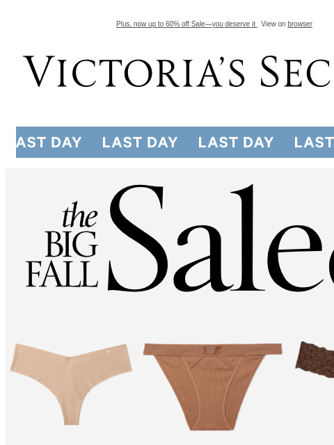 Plus, now up to 60% off Sale—you deserve it View on browser Victoria's Secret VSCC Available Credit Display images to show real-time content Display images to show real-time content Display images