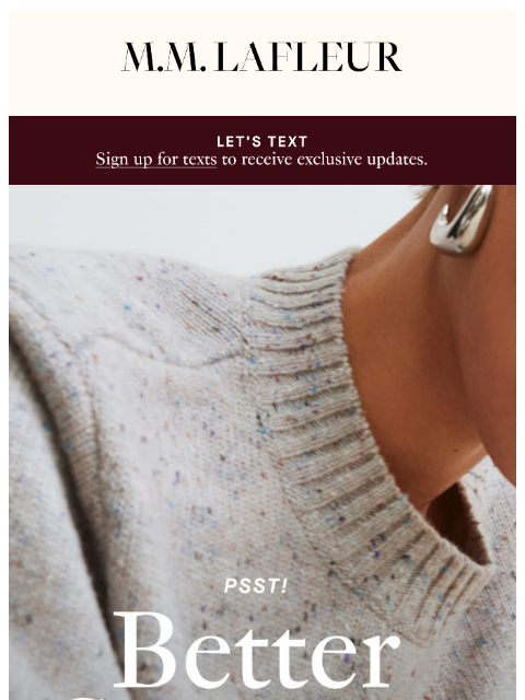 mmlafleur newsletter: SOFT LAUNCH: Your new favorite knits.