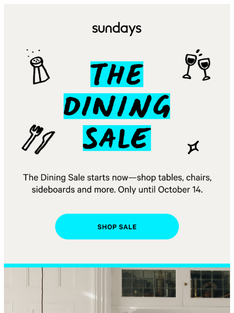 sundays-company newsletter: Dining S-A-L-E is here