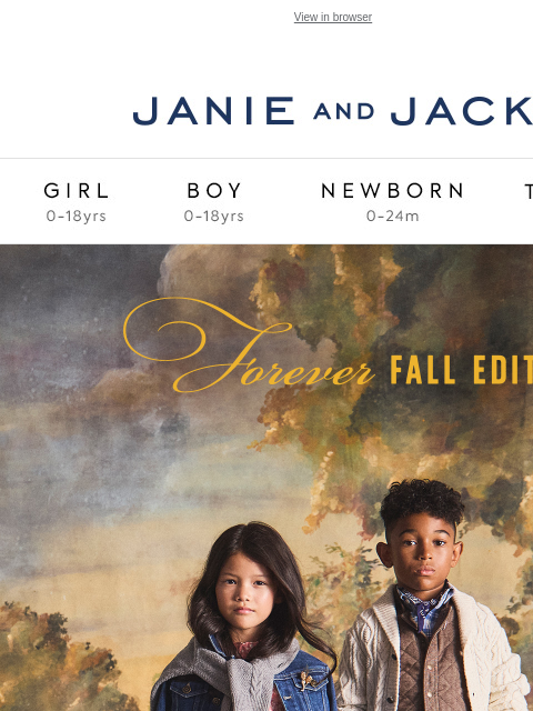 janieandjack newsletter: New arrivals: a forever take on fall style