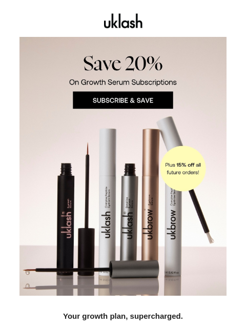 uklash newsletter: 20% Off Growth Serums Inside 💝