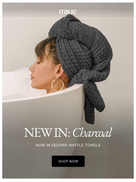 italic newsletter: NEW: Sedona Waffle in Charcoal