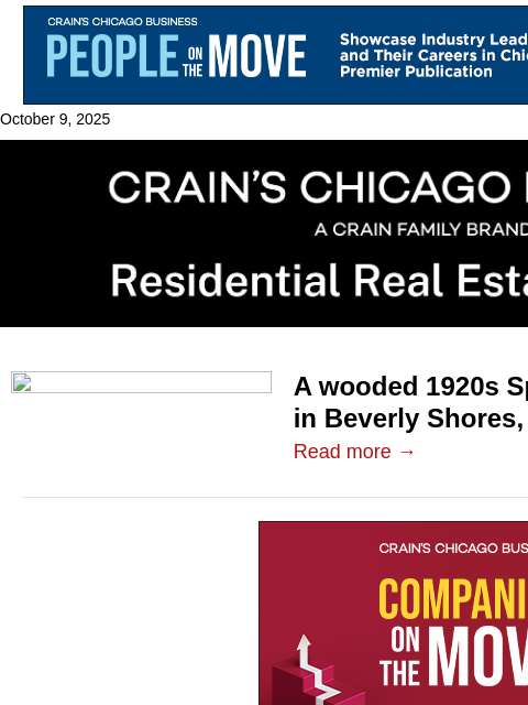 crainalerts newsletter: Beverly Shores 1920s cottage hits the market