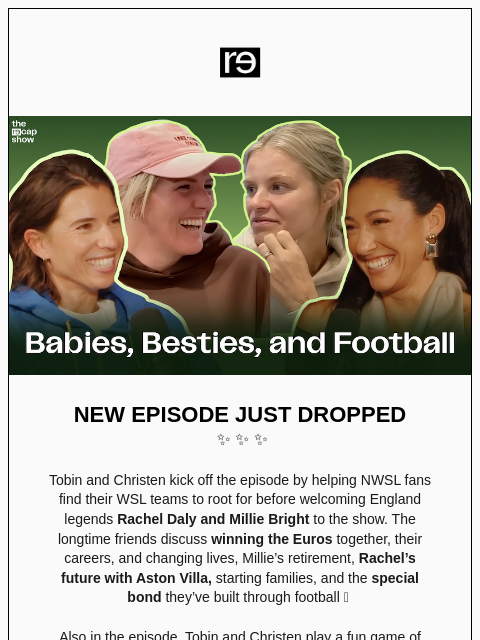 re-website newsletter: Babies, Besties, and Football with Rachel Daly & M...