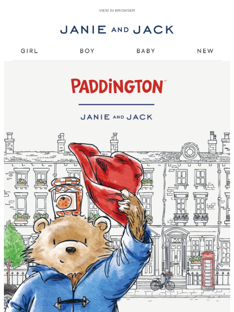 janieandjack newsletter: New to sale: Paddington x Janie and Jack