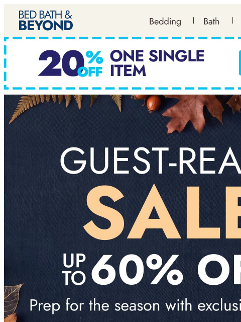 bedbathandbeyond newsletter: Get guest-ready + save up to 60%*