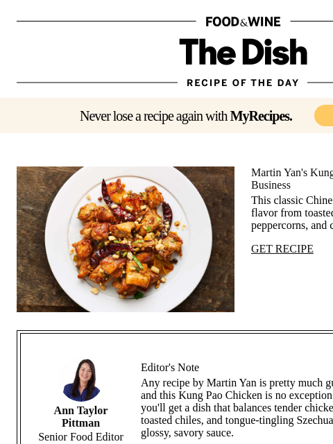 foodandwine newsletter: Kung Pao Chicken