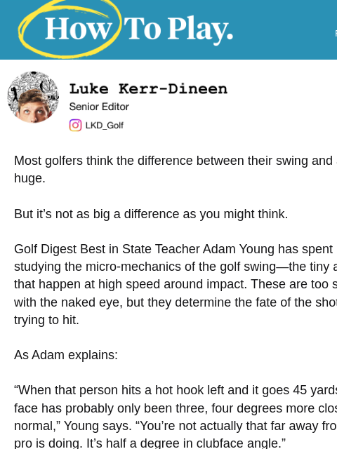 golfdigest newsletter: How to improve your consistency 📈