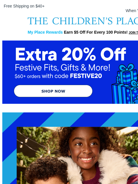 childrensplace newsletter: Layer Up! Fall Faves are 40% OFF 🍂