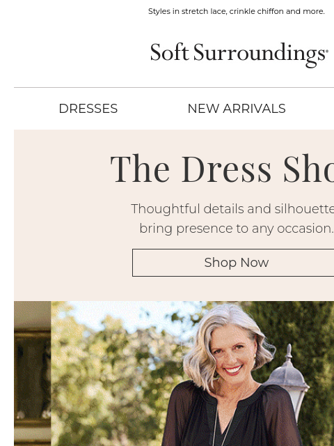 softsurroundings newsletter: The Season’s New Dresses